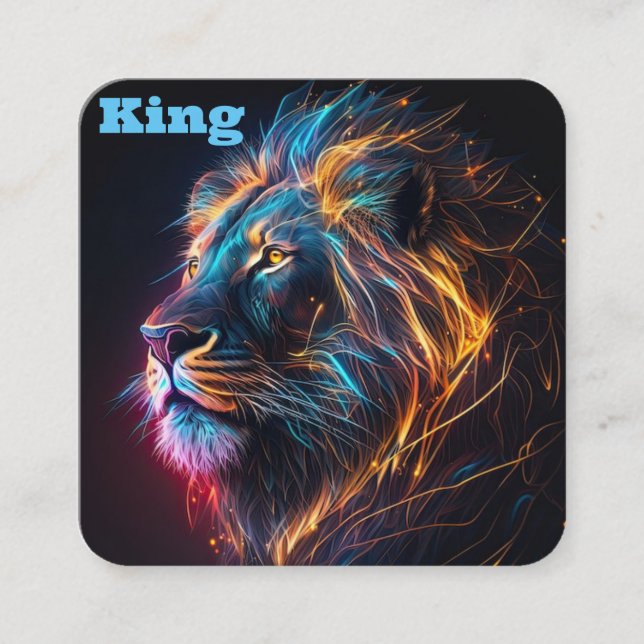 Lion King Quadratische Visitenkarte (Vorderseite)