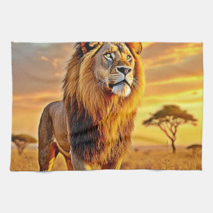 Lion King Savanna Sunset Design Geschirrtuch