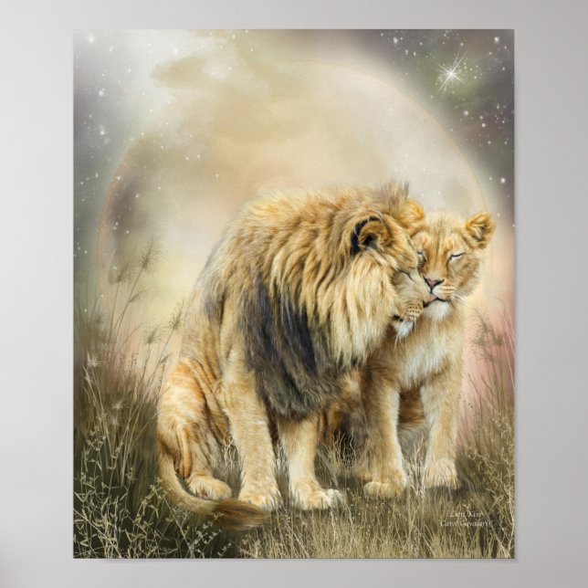 Lion Kiss Art Poster/Print Poster (Vorne)