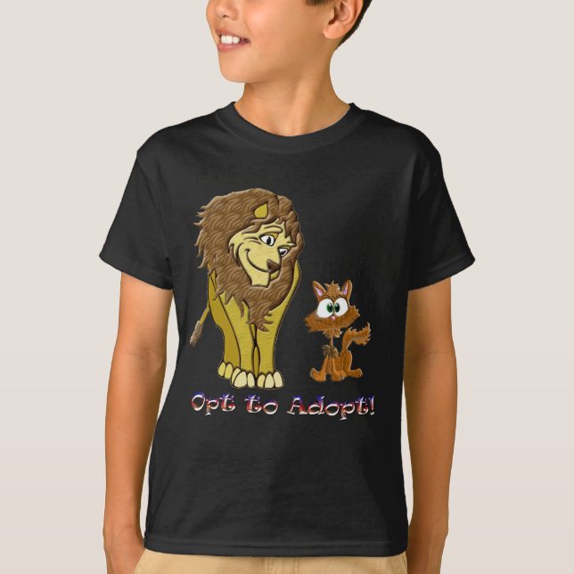 Lion & Kitty Cartoon T-Shirt (Vorderseite)
