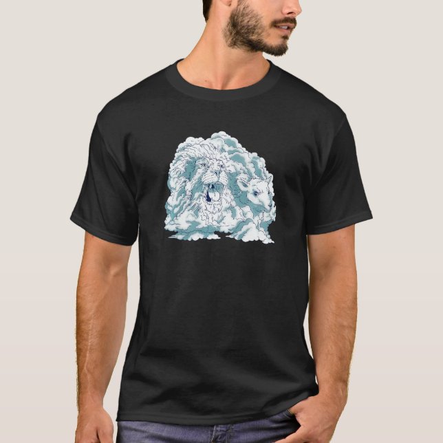 Lion Lamb Inspirational Bible Verse Men Women Grap T-Shirt (Vorderseite)
