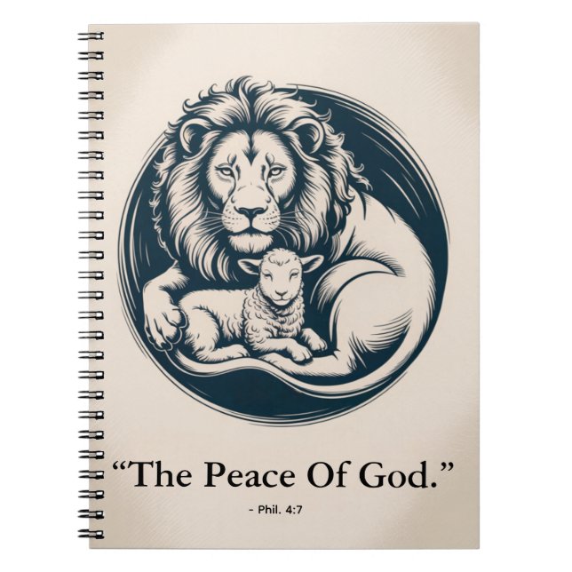 Lion & Lamb Peace Journal - Prophetic Harmony Art Notizblock (Vorderseite)