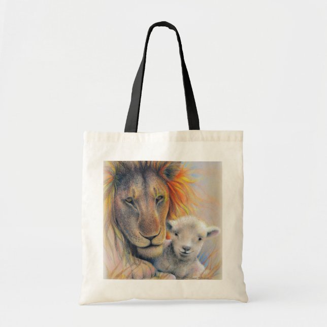 "Lion & Lamb" Tote Bag Tragetasche (Vorne)