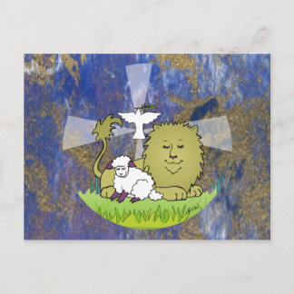 Lion Lamb und Dove Postkarte
