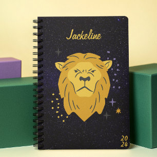 Lion Leo Zodiac l Galaxy Sky Star Personal 2024 Planer