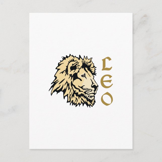 LION LEO ZODIAC POSTKARTE (Vorderseite)