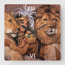 Lion Lioness Jungle Princess Wall Clock