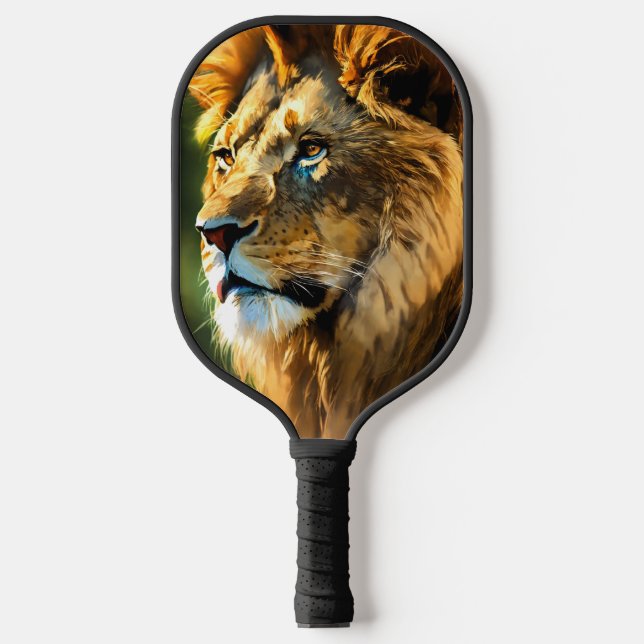 Lion Logo Black Neoprene Cover Pickleball Schläger (Vorderseite)
