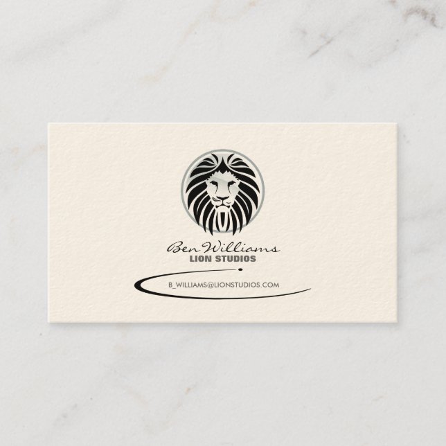 Lion Logo Business Card (Graue Version) Visitenkarte (Vorderseite)