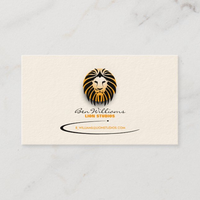 Lion Logo Business Card (Orange Version) Visitenkarte (Vorderseite)