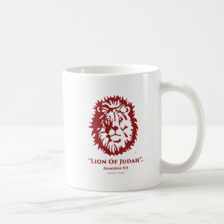"Lion logo de rouge de la tasse de café de Judah"