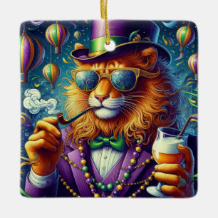 Lion/Louisiana Mardi Gras Keramikornament