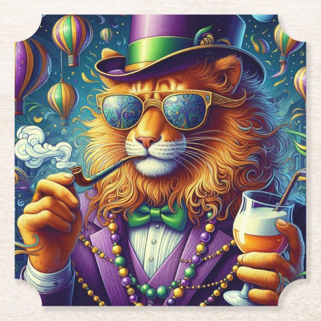 Lion/Louisiana Mardi Gras Untersetzer (Vorderseite)