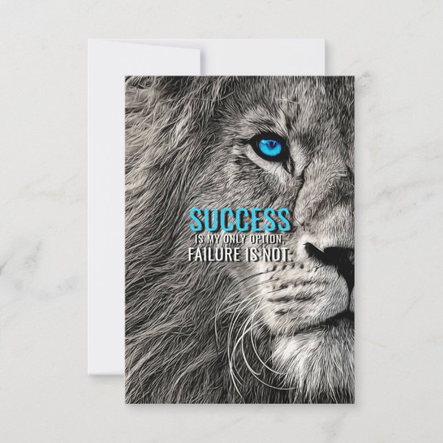 Lion Lover Erfolg ist meine einzige Option Dankeskarte (Vorderseite)