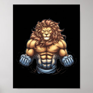 Lion Lover Gym Wear Fitness Workout Bo Poster