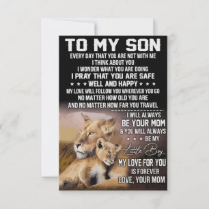 Lion Lover zu meinem Sohn Lion Dankeskarte