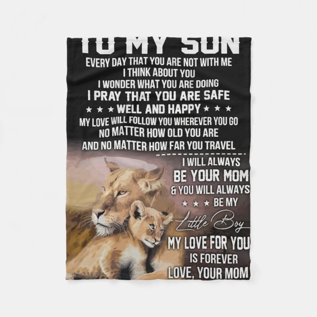 Lion Lover zu meinem Sohn Lion Fleecedecke (Vorderseite)