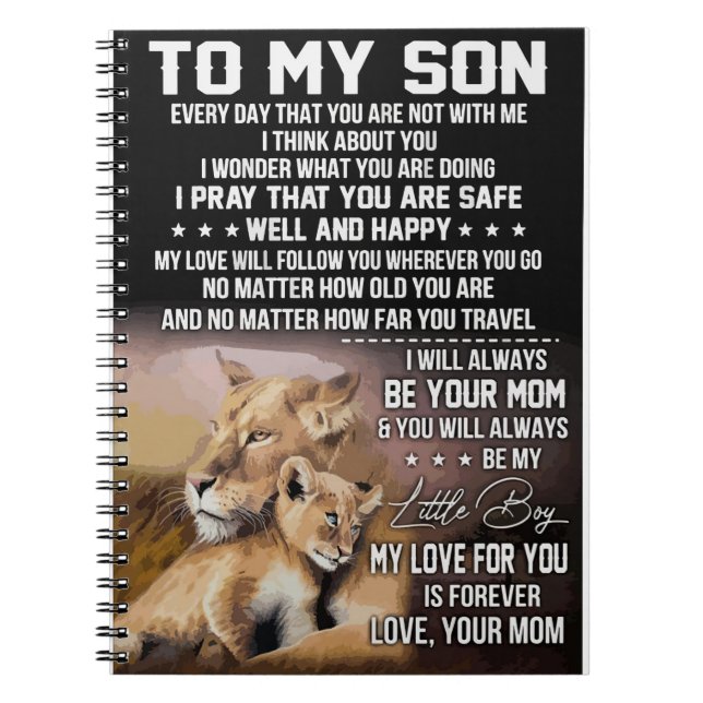 Lion Lover zu meinem Sohn Lion Notizblock (Vorderseite)
