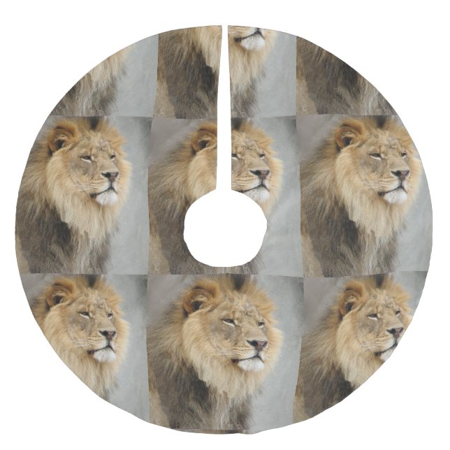 Lion Lovers Christmas Polyester Weihnachtsbaumdecke (Vorderseite)