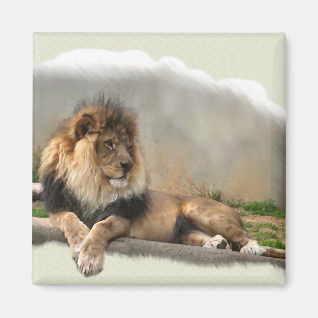 Lion Lovers Kunstgeschenke Magnet (Vorne)