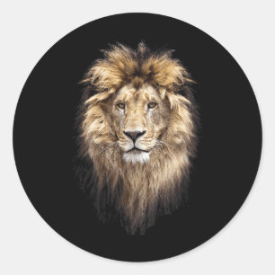 Lion Main Animal Face Big Cat Runder Aufkleber