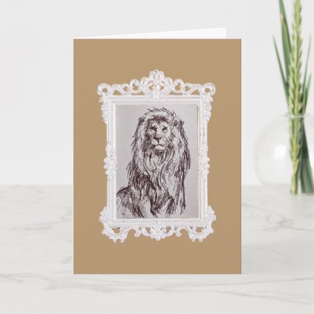 Lion Majestic - Carte de remerciements (plié) (Devant)