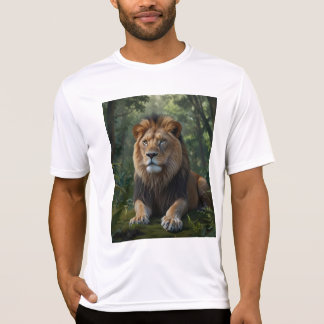 Lion majestueux dans la forêt T-shirt