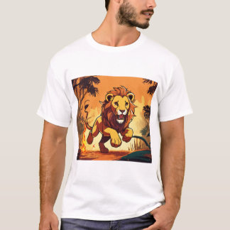 "Lion majestueux - Le Roi du T-shirt sauvage"
