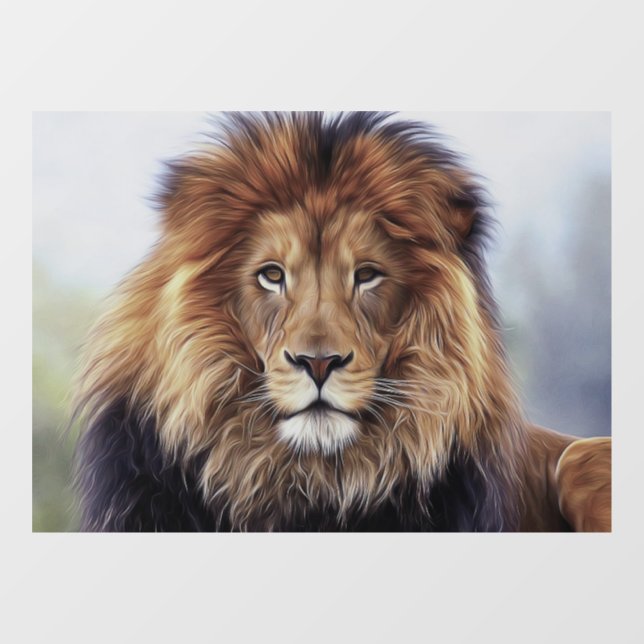 LION MALE GLASS FENSTER FENSTERAUFKLEBER (Blatt)