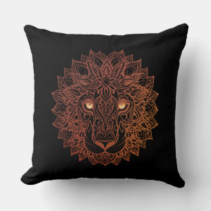 Lion Mandala Ornamental, handgezeichneter Lion Man Kissen