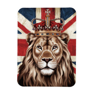 Lion mit einer britischen Flagge einer Krone Magnet