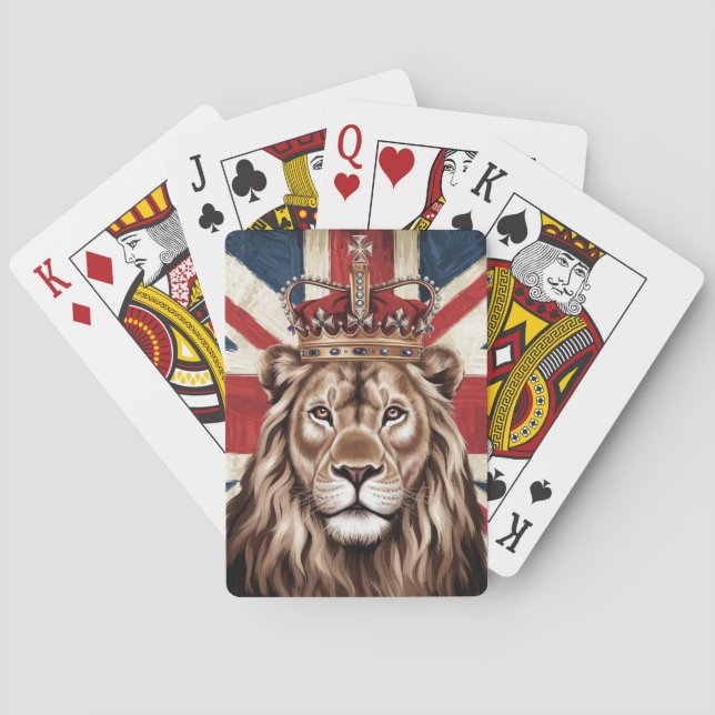 Lion mit einer britischen Flagge einer Krone Spielkarten (Rückseite)