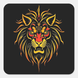 Lion moderne Kunst Quadratischer Aufkleber