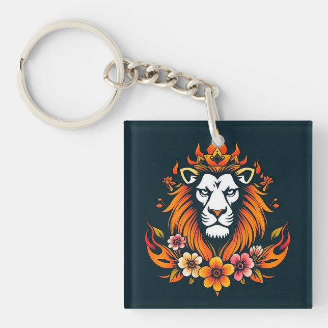 Lion moderne Kunst Schlüsselanhänger (Vorderseite)
