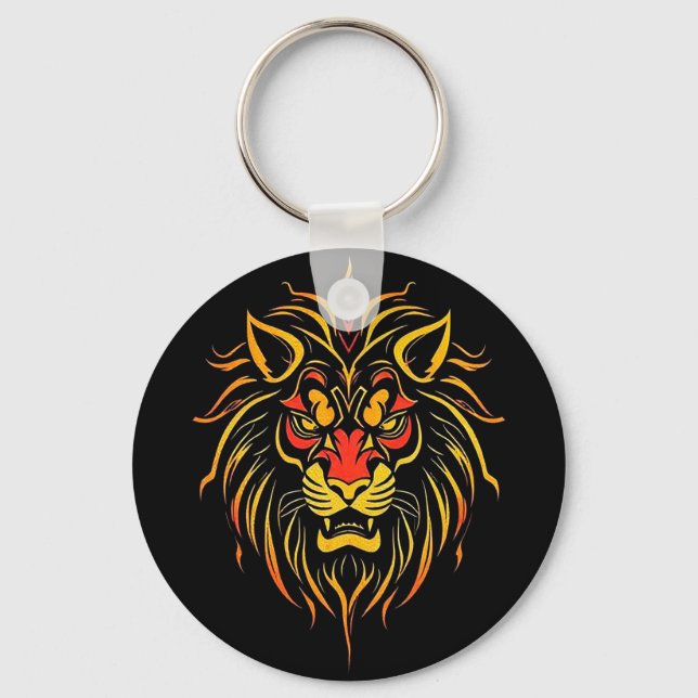 Lion moderne Kunst Schlüsselanhänger (Vorderseite)