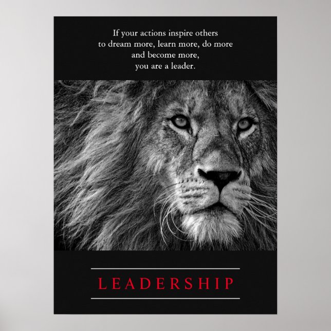 Lion Motivational Leadership Poster (Vorne)