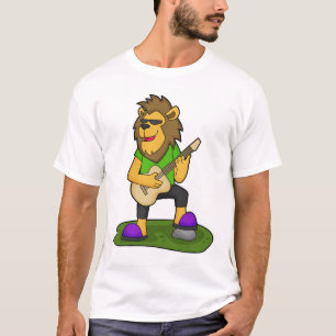 Lion Musician Gitarre T-Shirt