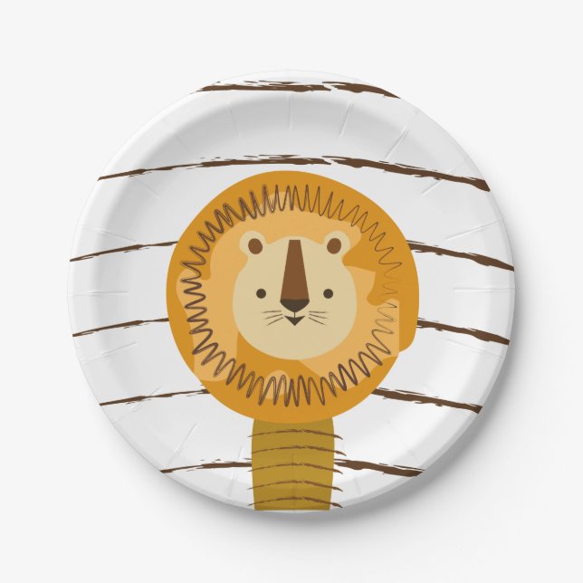 Lion Niedlich Cartoon Kids Baby Pappteller (Vorderseite)