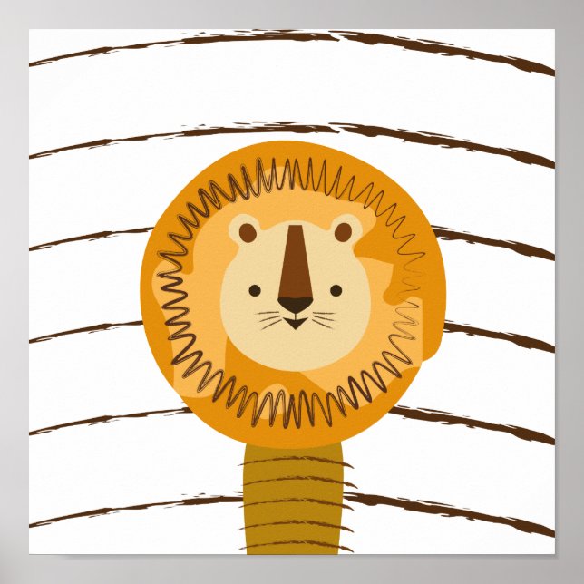 Lion Niedlich Cartoon Kids Baby Poster (Vorne)