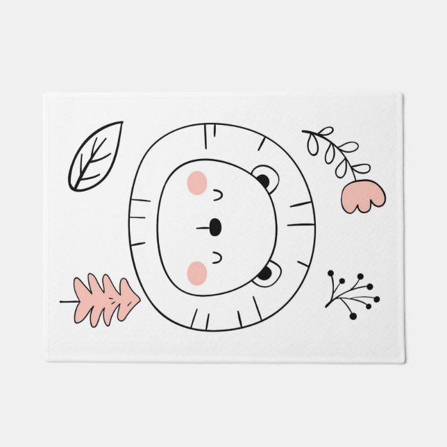 Lion Niedlich Lion Hand Drawing Fußmatte (Vorderseite)