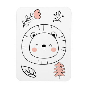 Lion Niedlich Lion Hand Drawing Magnet