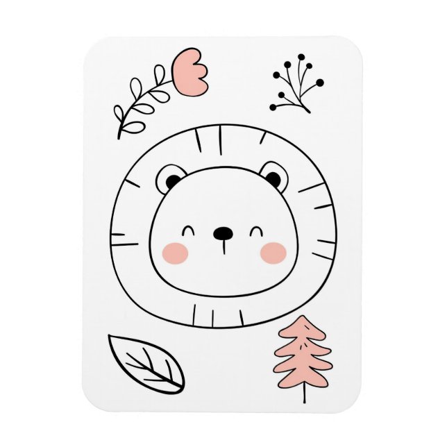 Lion Niedlich Lion Hand Drawing Magnet (Vertikal)