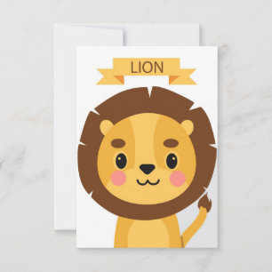 Lion Niedlich Lion Portrait Dankeskarte