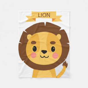 Lion Niedlich Lion Portrait Fleecedecke