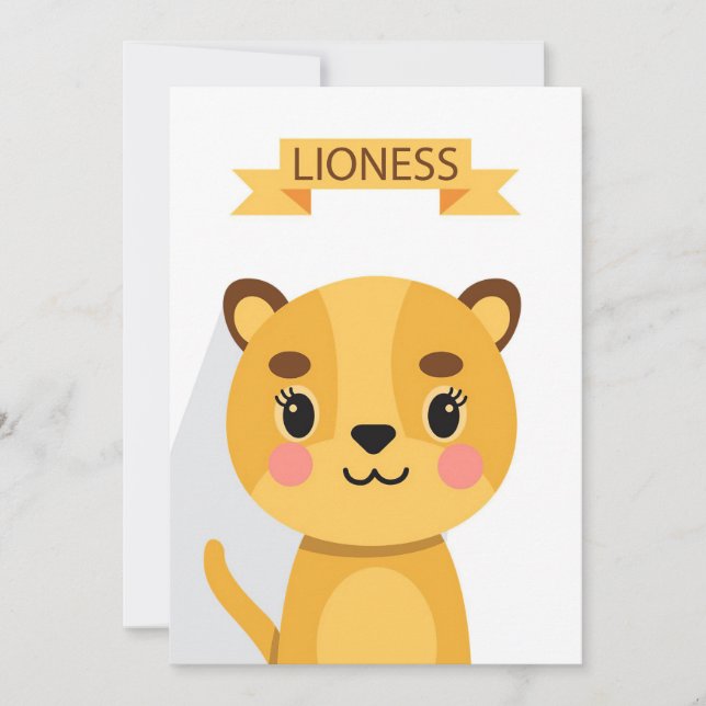 Lion Niedlich Lioness Dankeskarte (Vorderseite)
