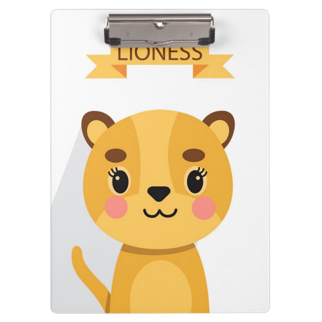 Lion Niedlich Lioness Klemmbrett (Vorderseite)