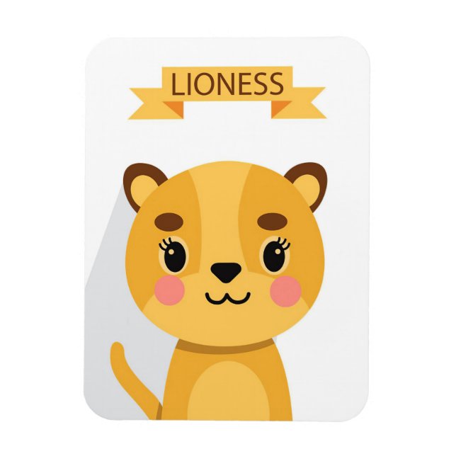 Lion Niedlich Lioness Magnet (Vertikal)