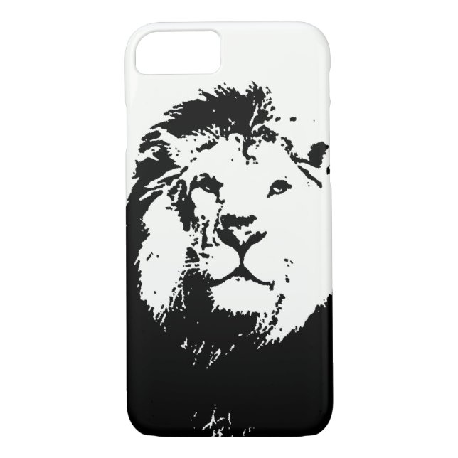 Lion noir et blanc iPhone 7 Coque (Dos)