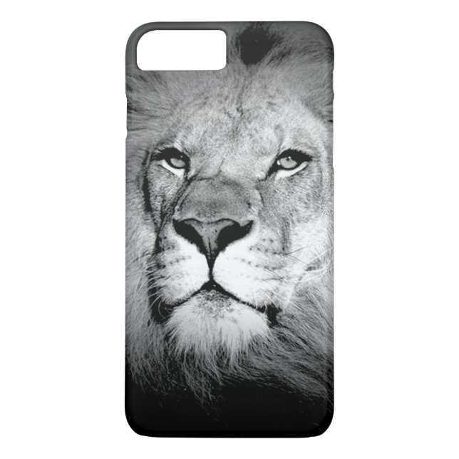 Lion noir et blanc iPhone 7 Plus Coque (Dos)