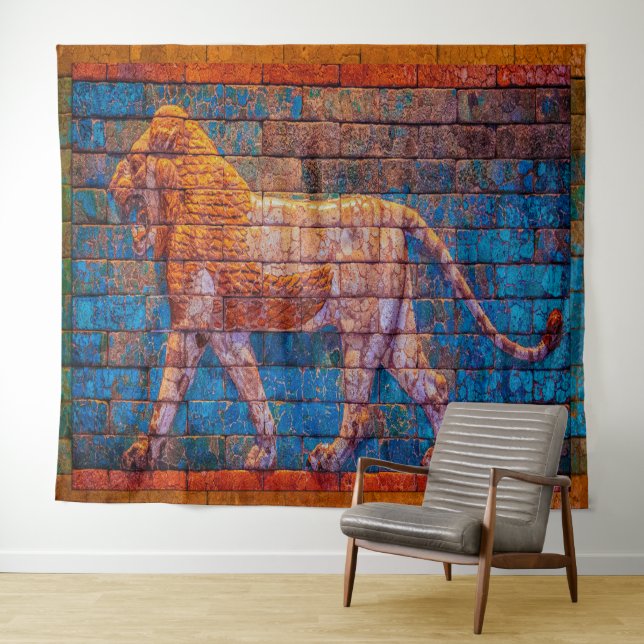 Lion of Babylon, Mesopotamia  Wandteppich (Beispiel (Horizontal))